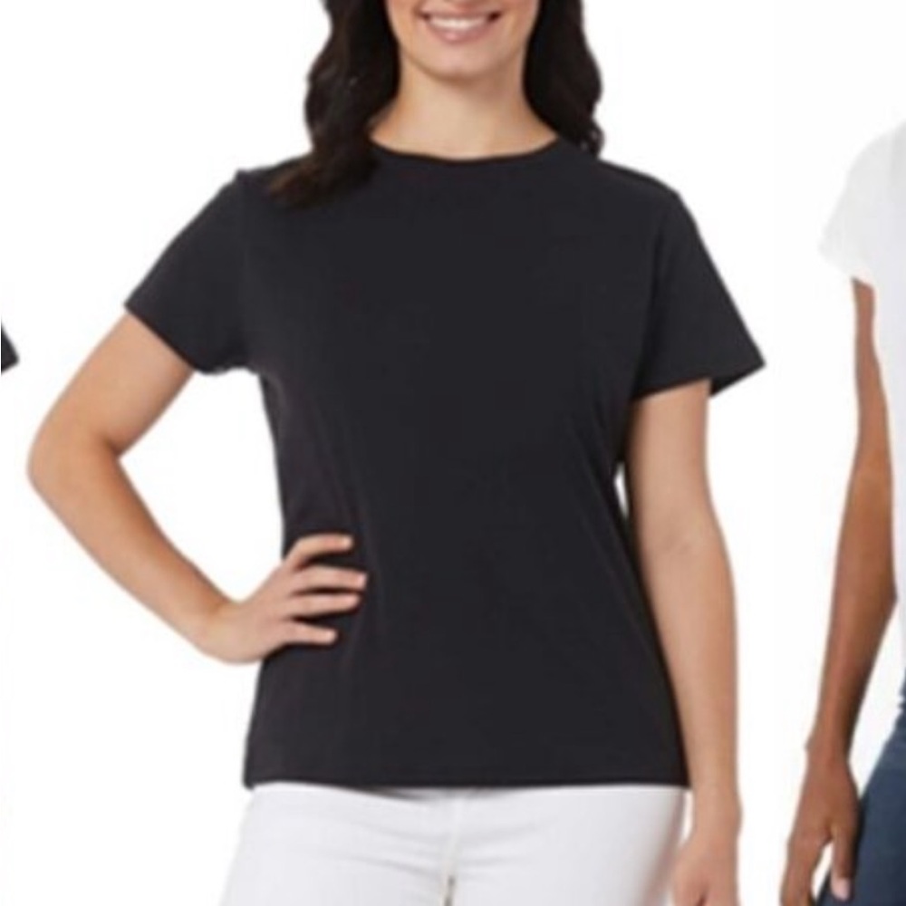 32 Degrees Set of 2 Cotton Blend Tee Gray Black T-Shirt Lot L